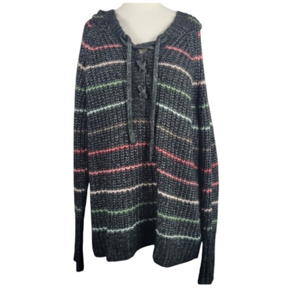 Torrid Chunky Pullover Hooded Raglan Sweater Size 1